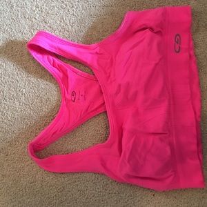 Hot pink sports bra